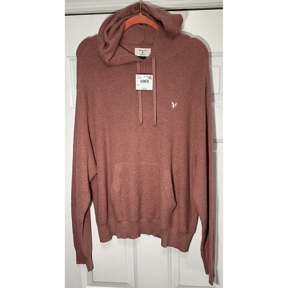 American Eagle (REDUCED)(Reg.64.95) Pink/Mauve Knitted Hoodie Men's Large